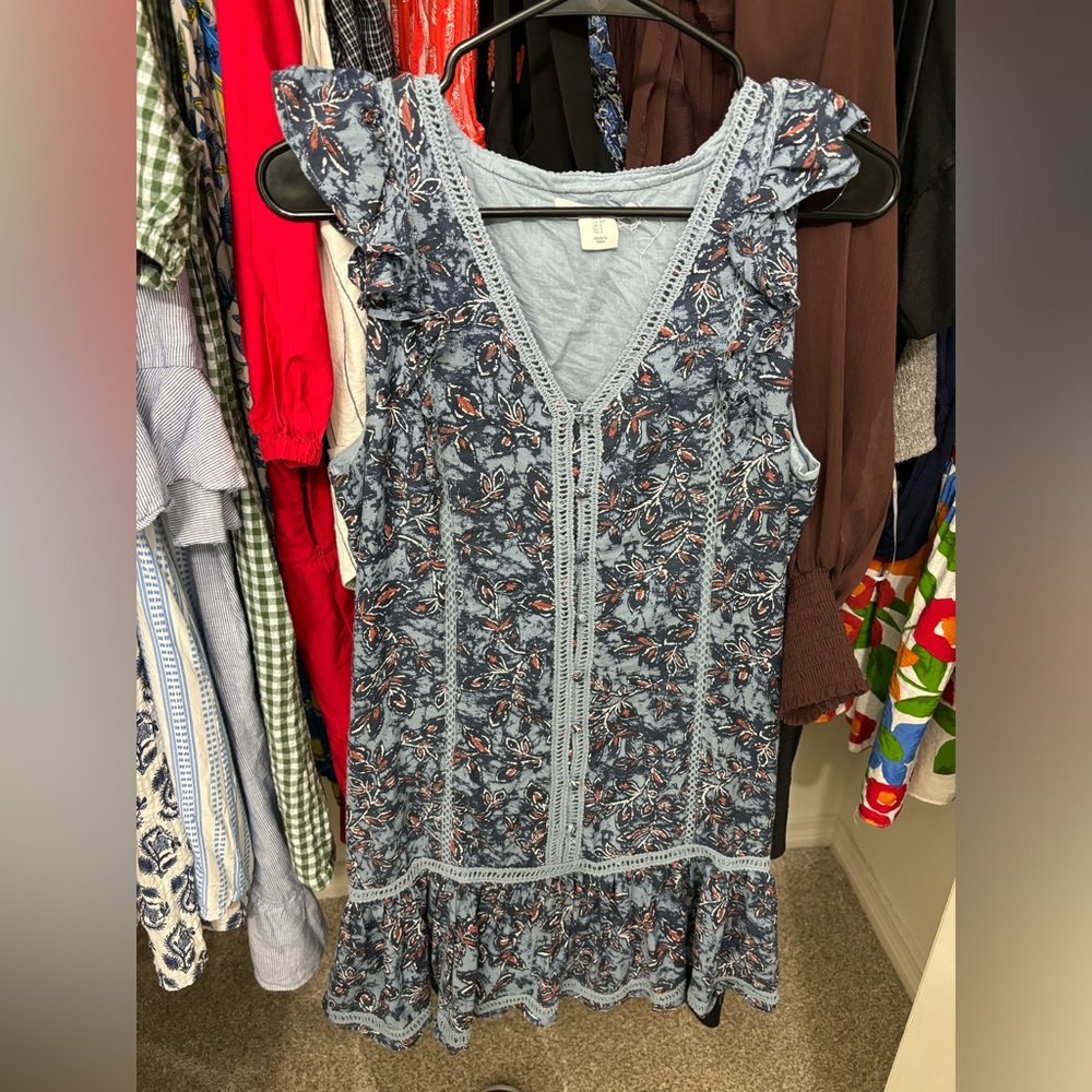 Lucky Brand Blue Floral Mini Dress